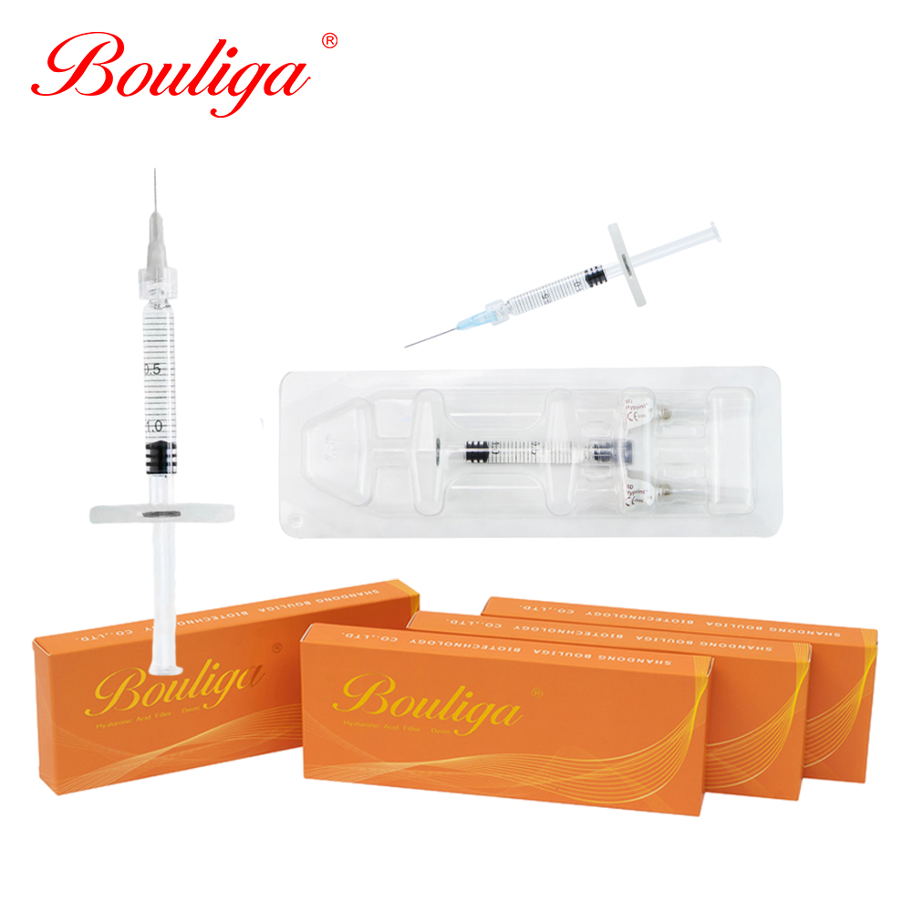 Bouliga dermal fillers to treat facial wrinkles and enhance lip