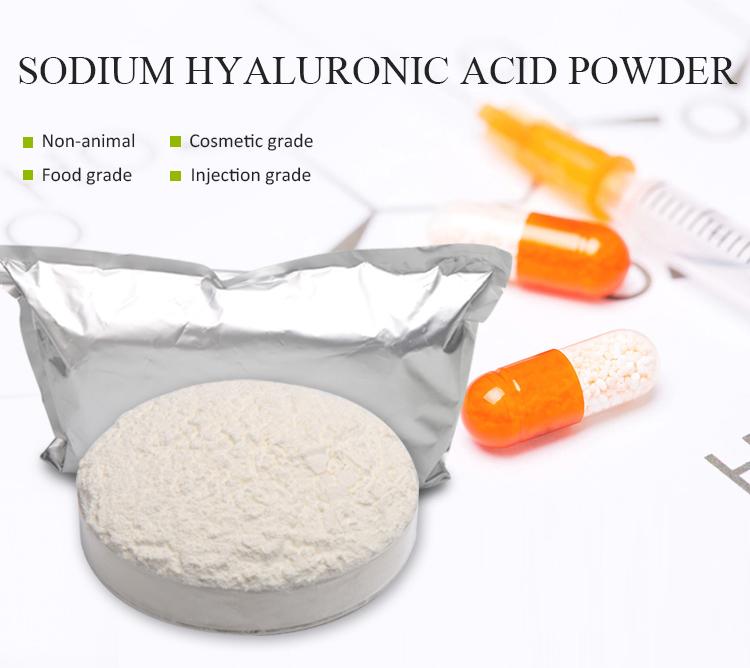 Food Cosmetic Injection Grade High Quality Sodium Hyaluronate Powder Raw Material