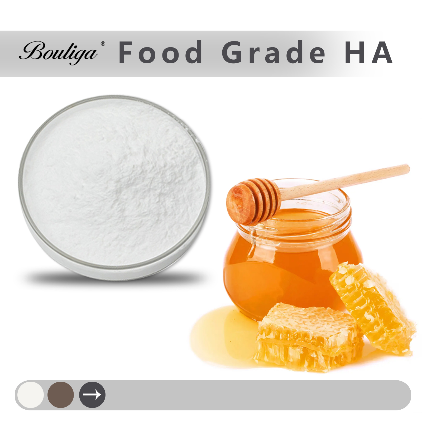 Food grade sodium hyaluronate powder hyaluronic acid powder 