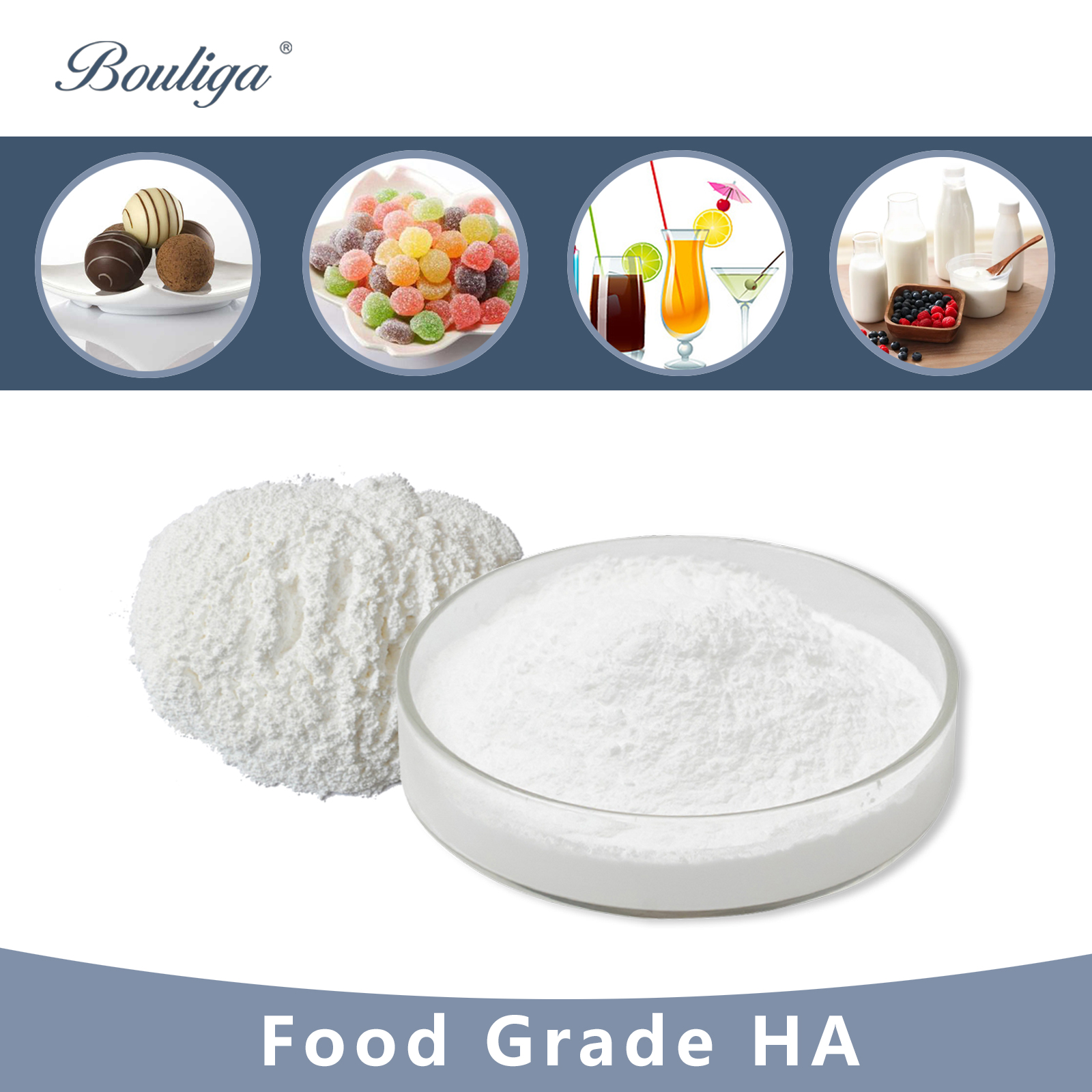 Food grade sodium hyaluronate powder hyaluronic acid powder 