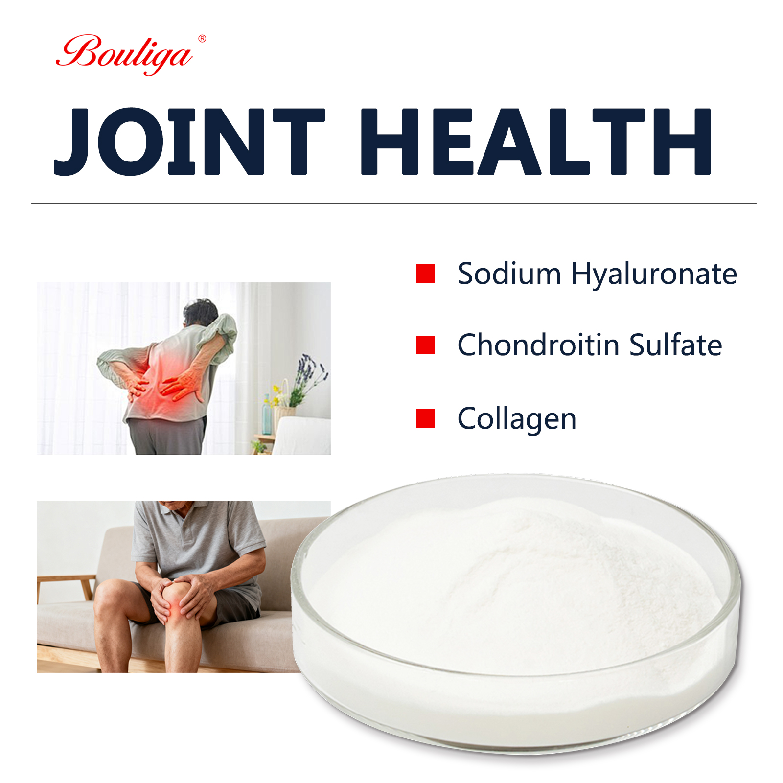 Joint Health Formular: Hyaluronic Acid Powder+Collagen+Chondroitin Sulfate