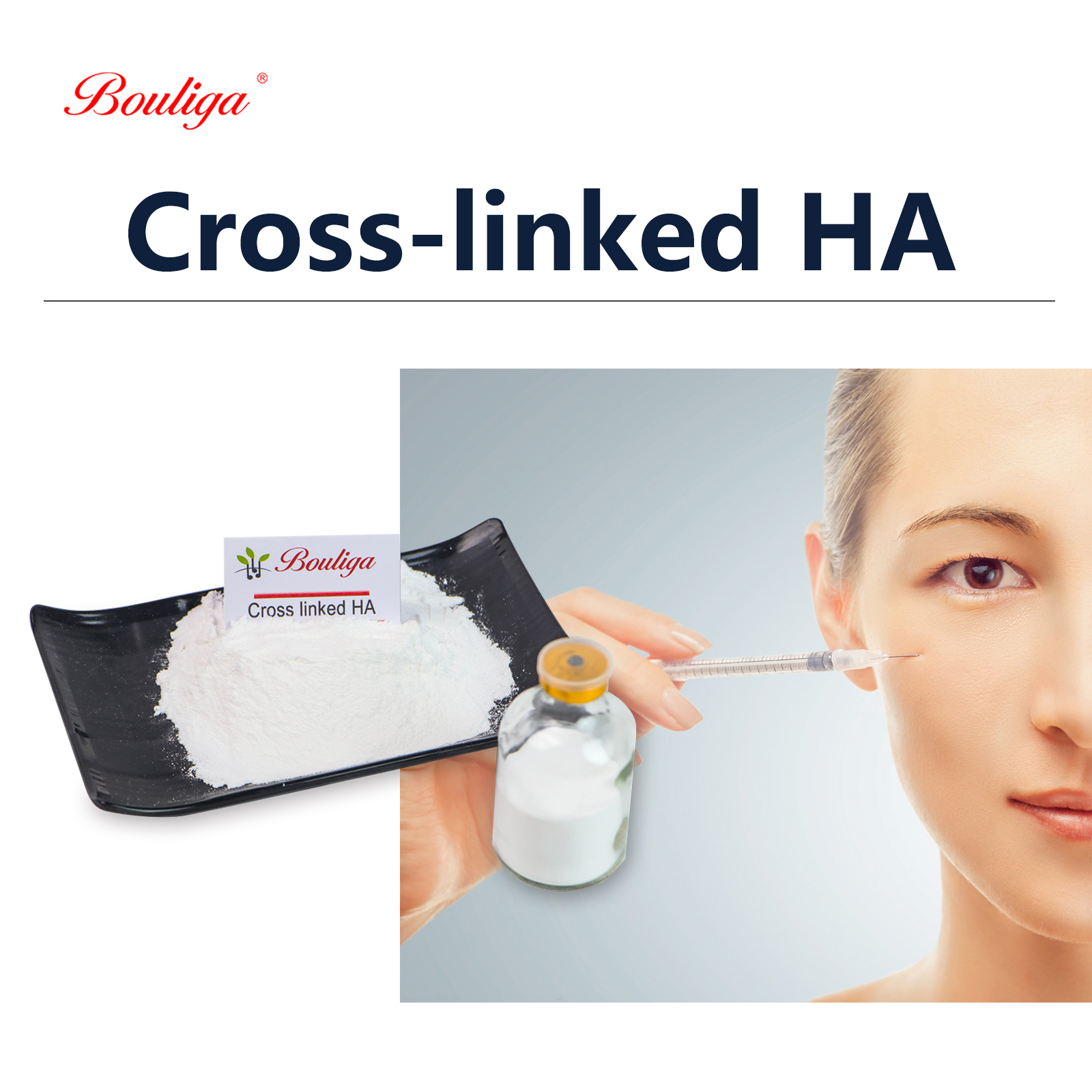 Cross-linked hyaluronic acid powder formulation